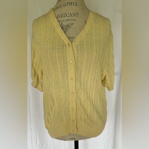 Parkhurst Collectables Womens Vintage Sweater Blouse in Butter Yellow Sz XL